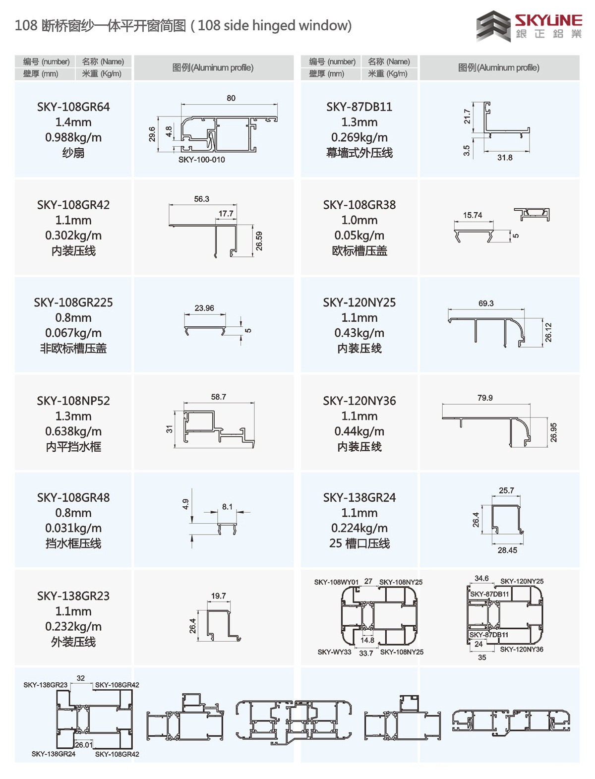 108 断桥窗纱一体平开窗装配图